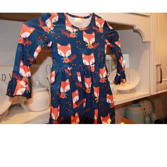 Fox dress, girls summer dresses ruffle sleeves - Picture 8 of 8